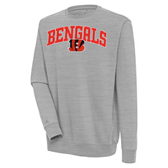 Cincinnati Bengals Antigua Victory Chenille Pullover Sweatshirt Heather Gray | NFL