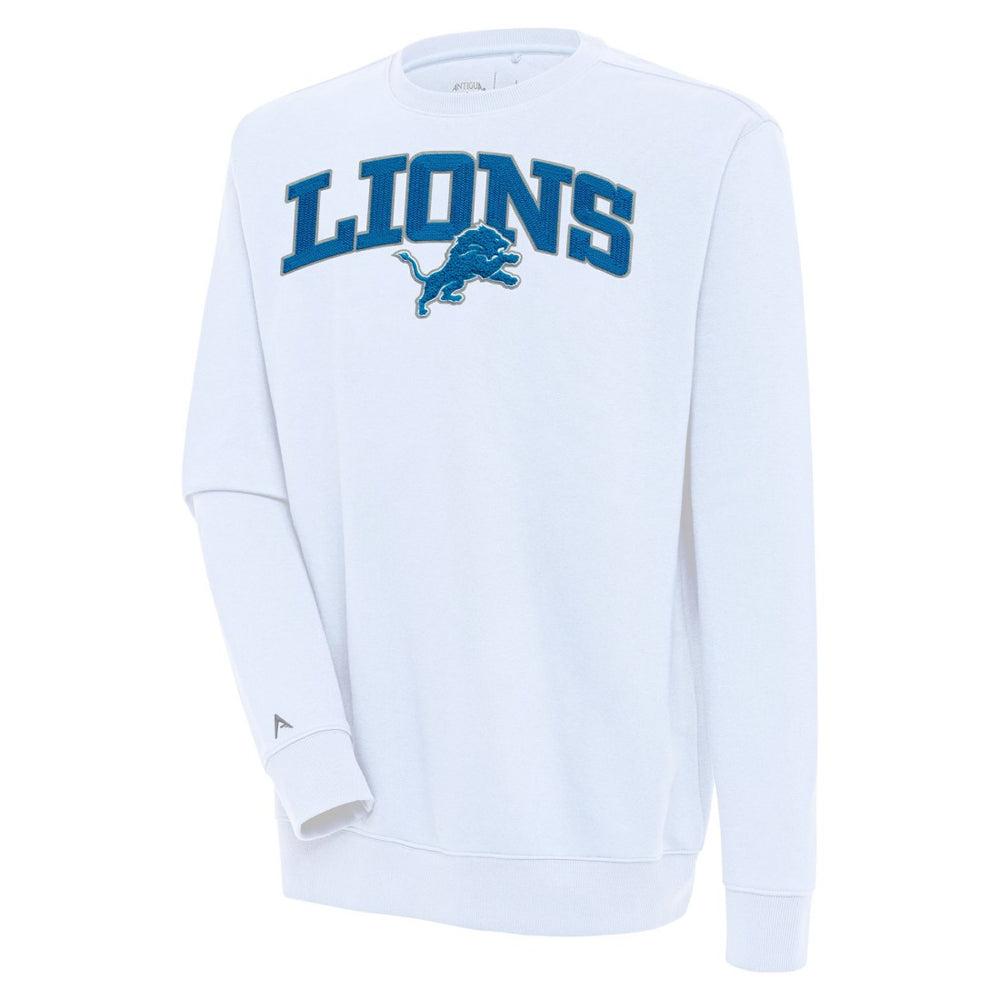 Detroit Lions Antigua Victory Chenille Pullover Sweatshirt White | NFL