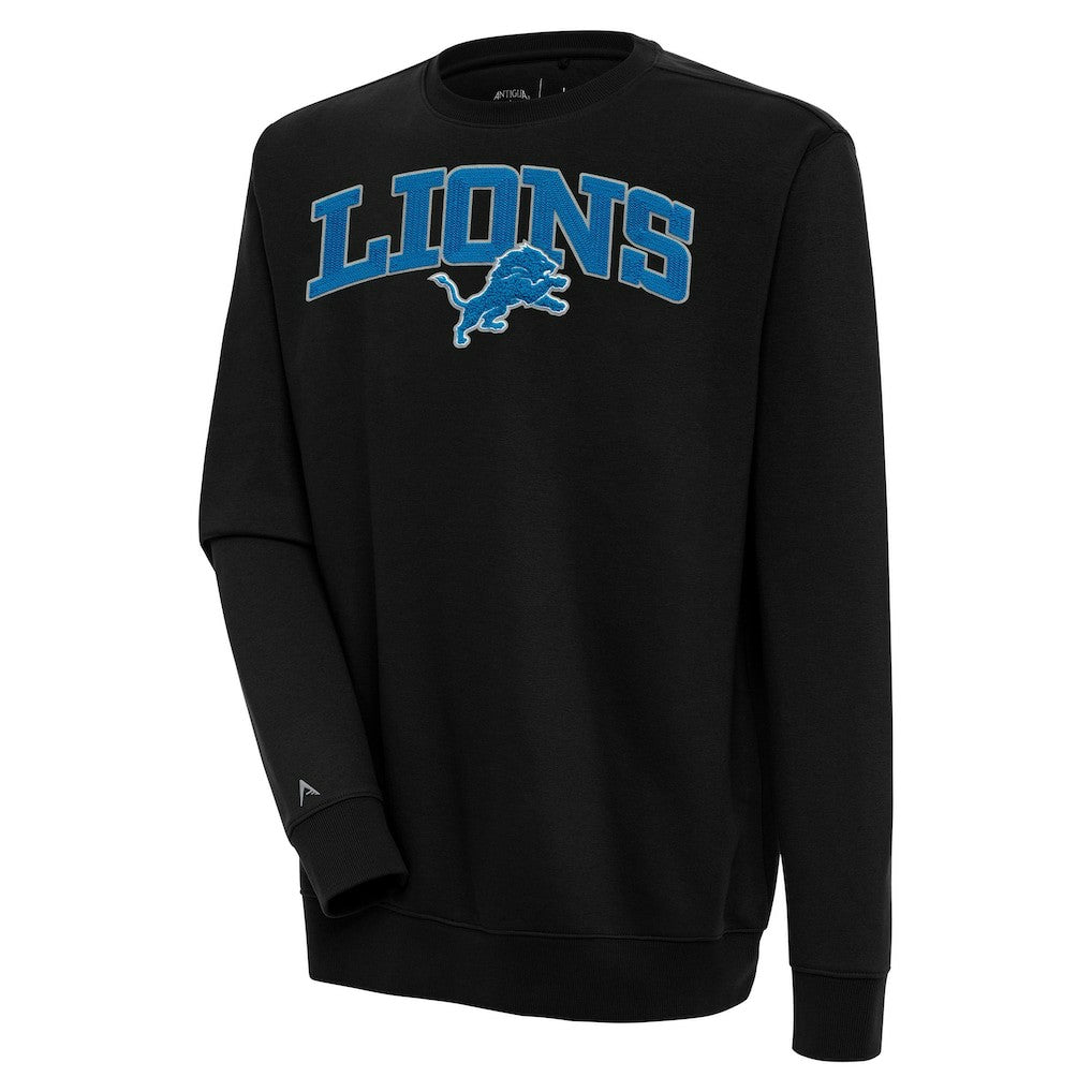 Detroit Lions Antigua Victory Chenille Pullover Sweatshirt Black | NFL