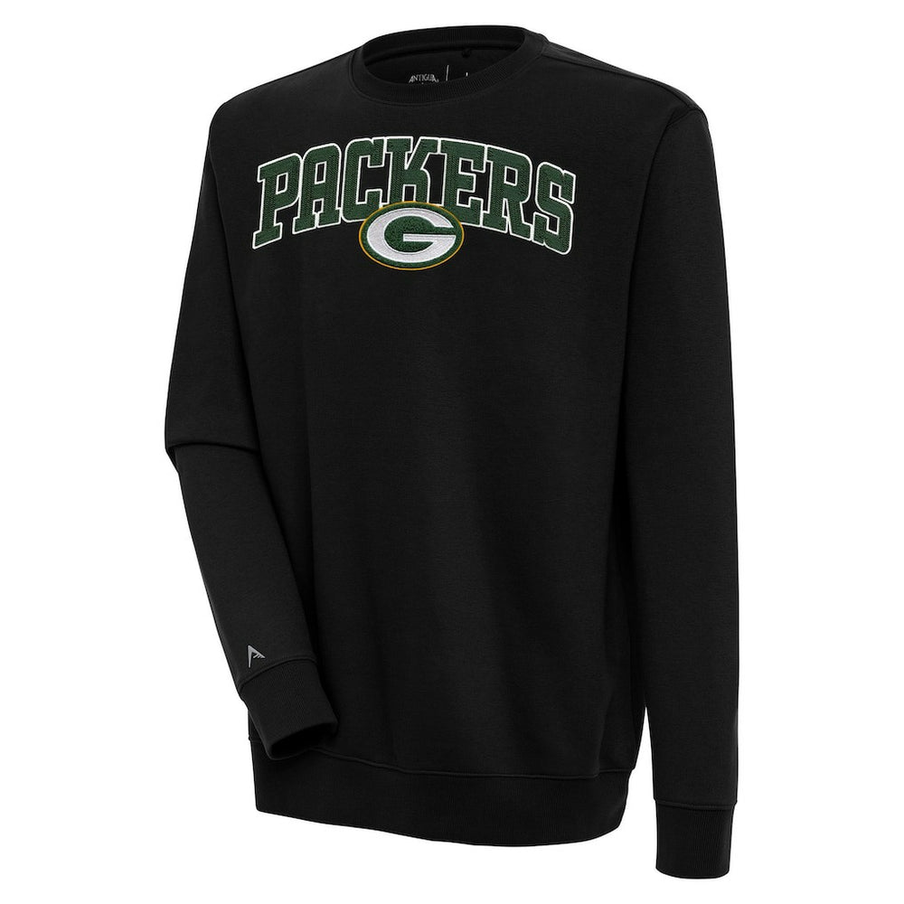 Green Bay Packers Antigua Victory Chenille Pullover Sweatshirt Black | NFL