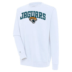 Jacksonville Jaguars Antigua Victory Chenille Pullover Sweatshirt White | NFL