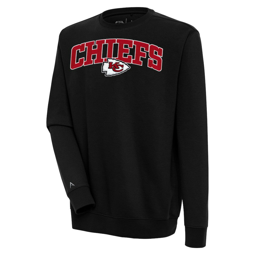 Kansas City Chiefs Antigua Victory Chenille Pullover Sweatshirt Black | NFL