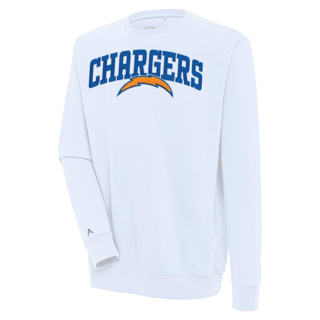 Los Angeles Chargers Antigua Victory Chenille Pullover Sweatshirt White | NFL