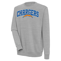 Los Angeles Chargers Antigua Victory Chenille Pullover Sweatshirt Heather Gray | NFL