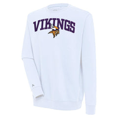 Minnesota Vikings Antigua Victory Chenille Pullover Sweatshirt White | NFL