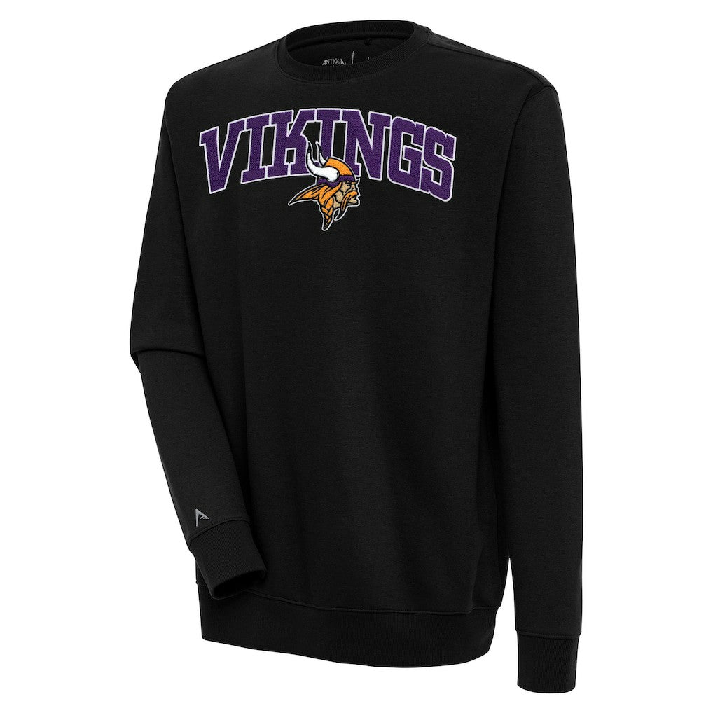 Minnesota Vikings Antigua Victory Chenille Pullover Sweatshirt Black | NFL