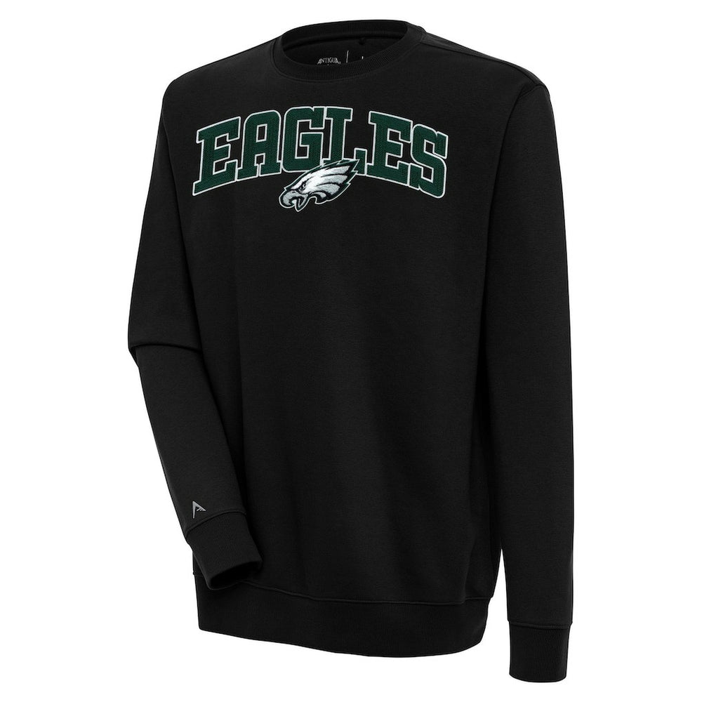Philadelphia Eagles Antigua Victory Chenille Pullover Sweatshirt Black | NFL