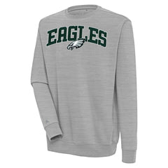 Philadelphia Eagles Antigua Victory Chenille Pullover Sweatshirt Heather Gray | NFL