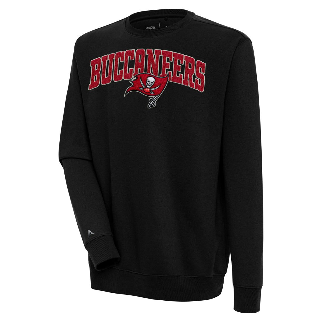 Tampa Bay Buccaneers Antigua Victory Chenille Pullover Sweatshirt Black | NFL