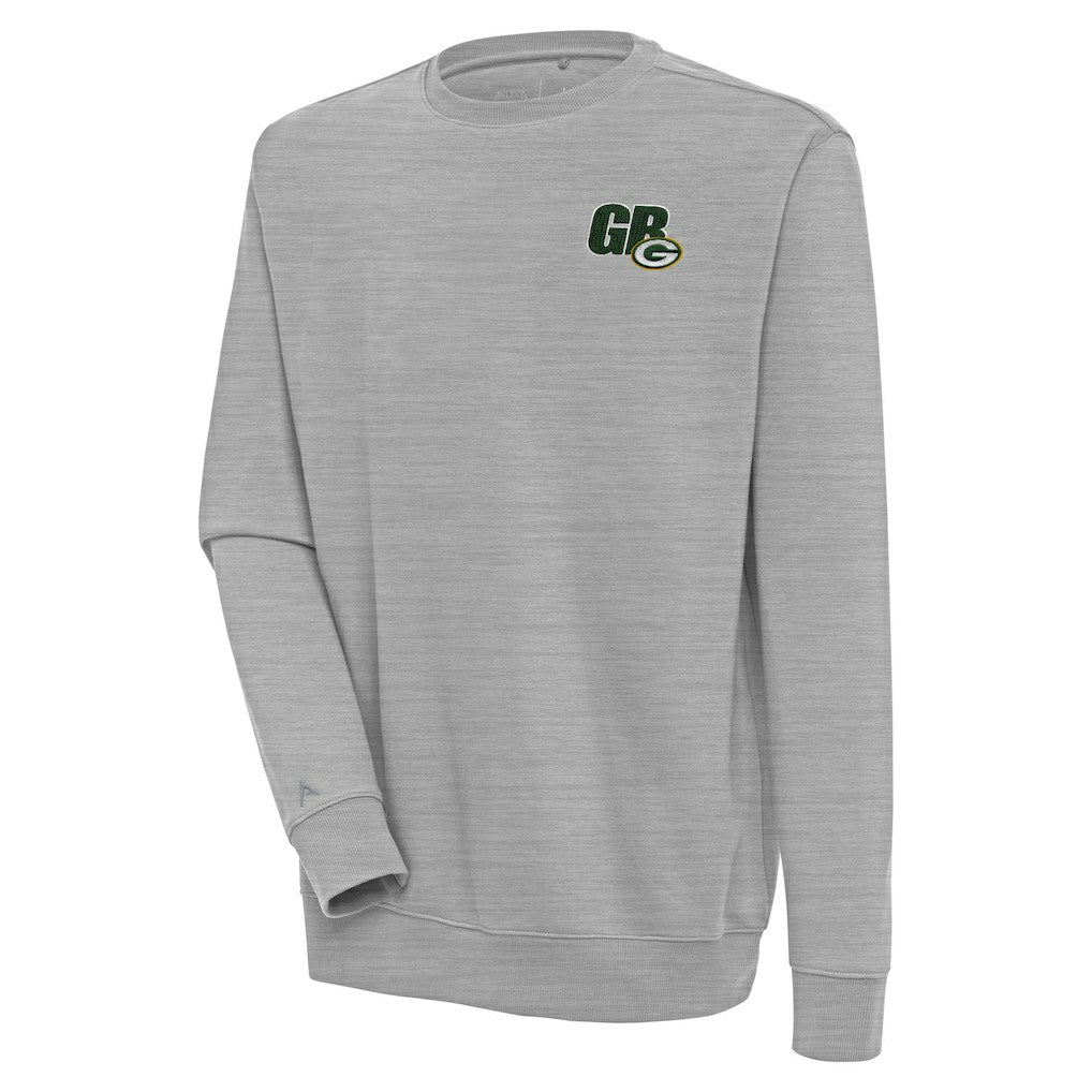 Green Bay Packers Antigua Victory Pullover Sweatshirt Heather Gray | NFL