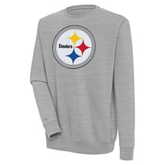 Pittsburgh Steelers Antigua Victory Pullover Sweatshirt Heather Gray | NFL