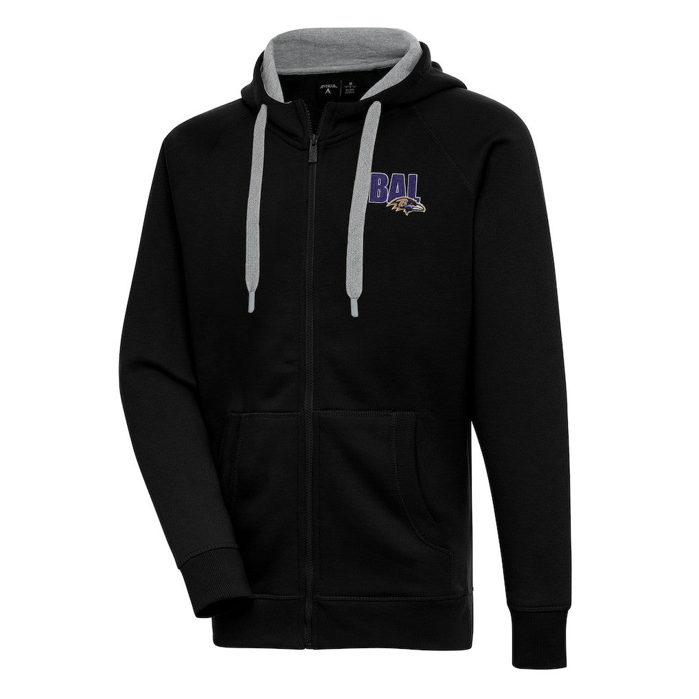 Baltimore Ravens Antigua Victory Full-Zip Hoodie Black | NFL