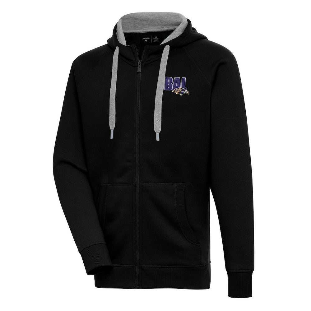 Baltimore Ravens Antigua Victory Full-Zip Hoodie Black | NFL