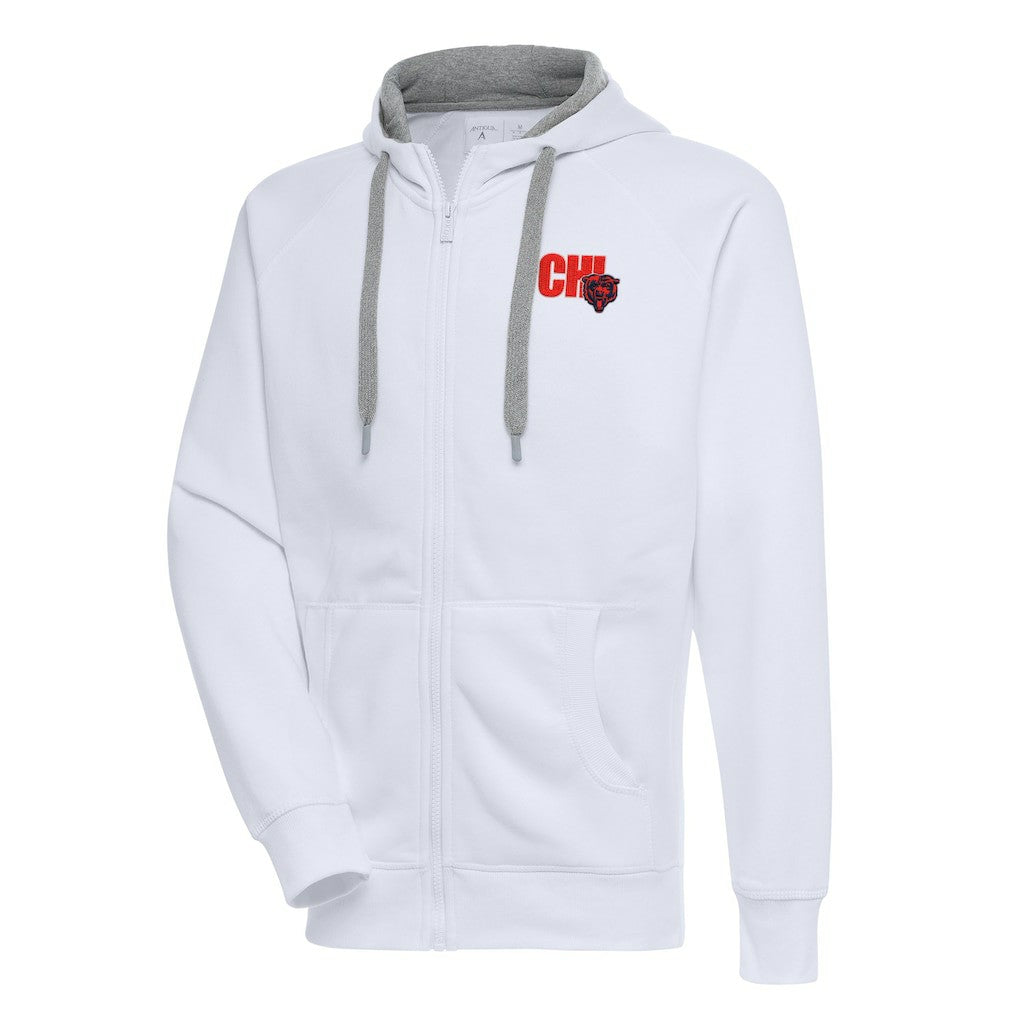 Chicago Bears Antigua Victory Full-Zip Hoodie White | NFL