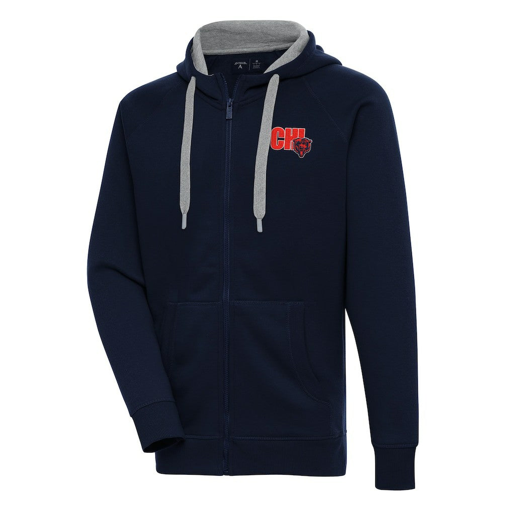 Chicago Bears Antigua Victory Full-Zip Hoodie Navy | NFL