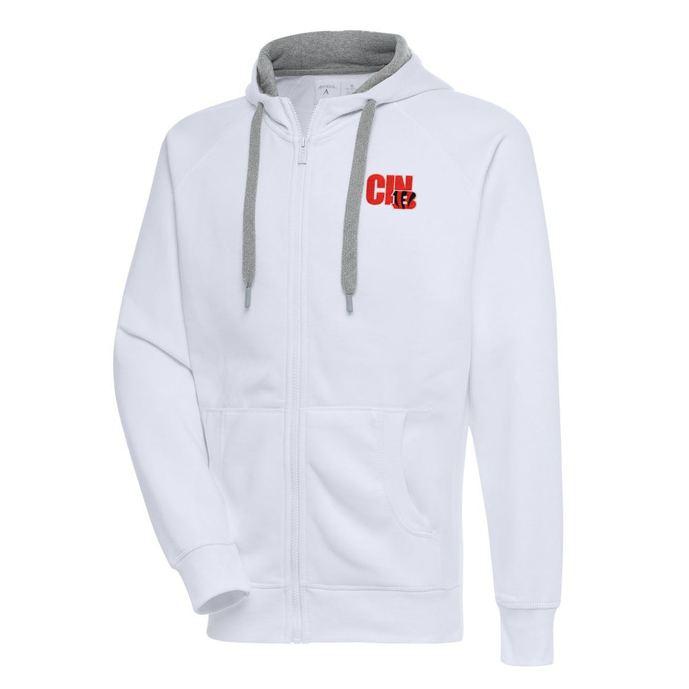Cincinnati Bengals Antigua Victory Full-Zip Hoodie White | NFL