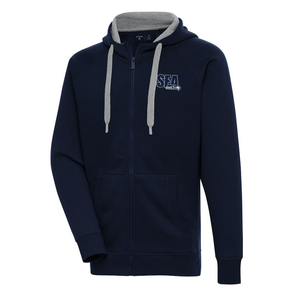 Seattle Seahawks Antigua Victory Full-Zip Hoodie College Navy | NFL