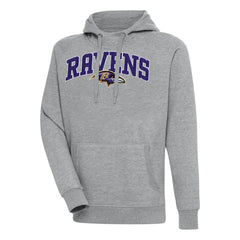 Baltimore Ravens Antigua Victory Pullover Hoodie Heather Gray | NFL