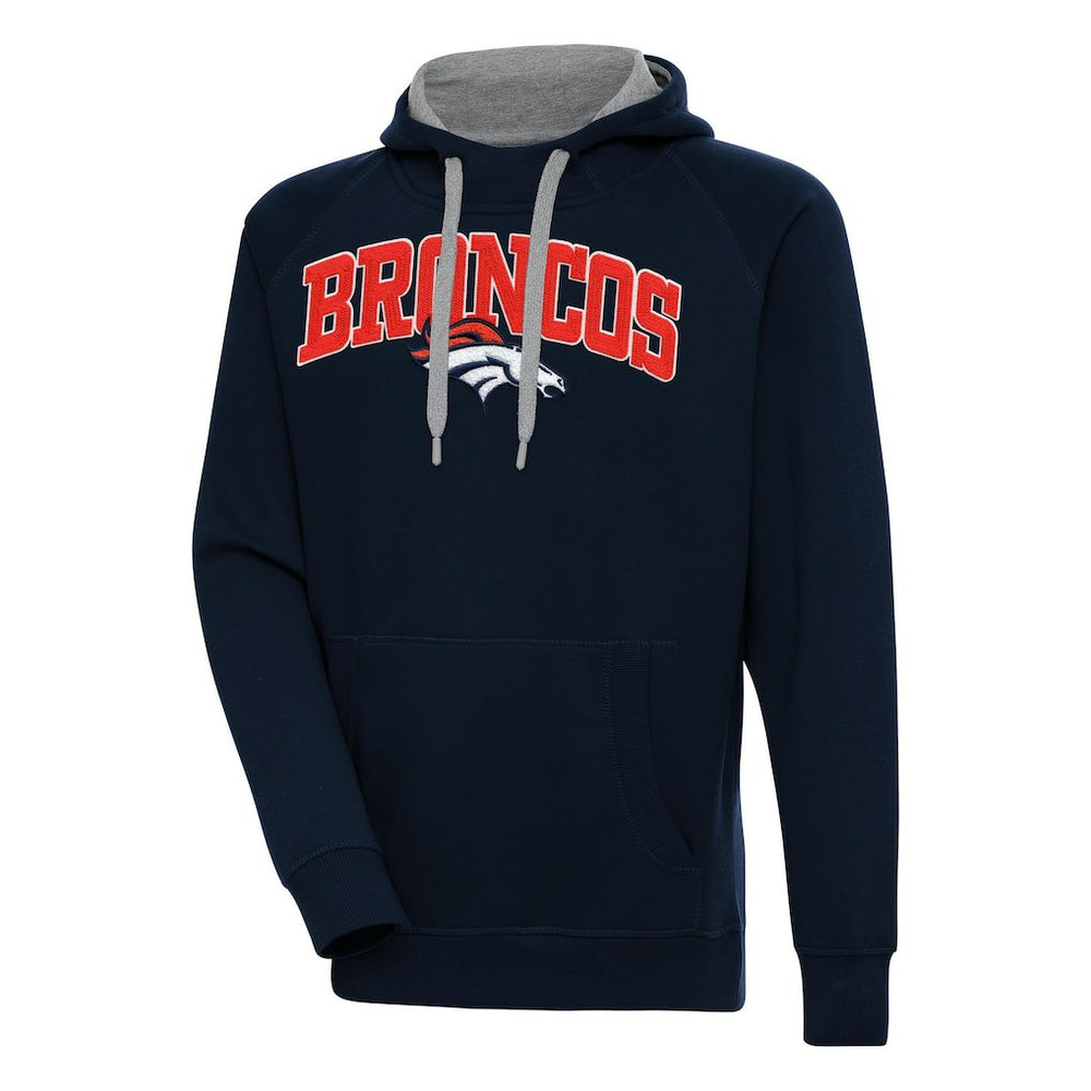Denver Broncos Antigua Victory Pullover Hoodie Navy | NFL