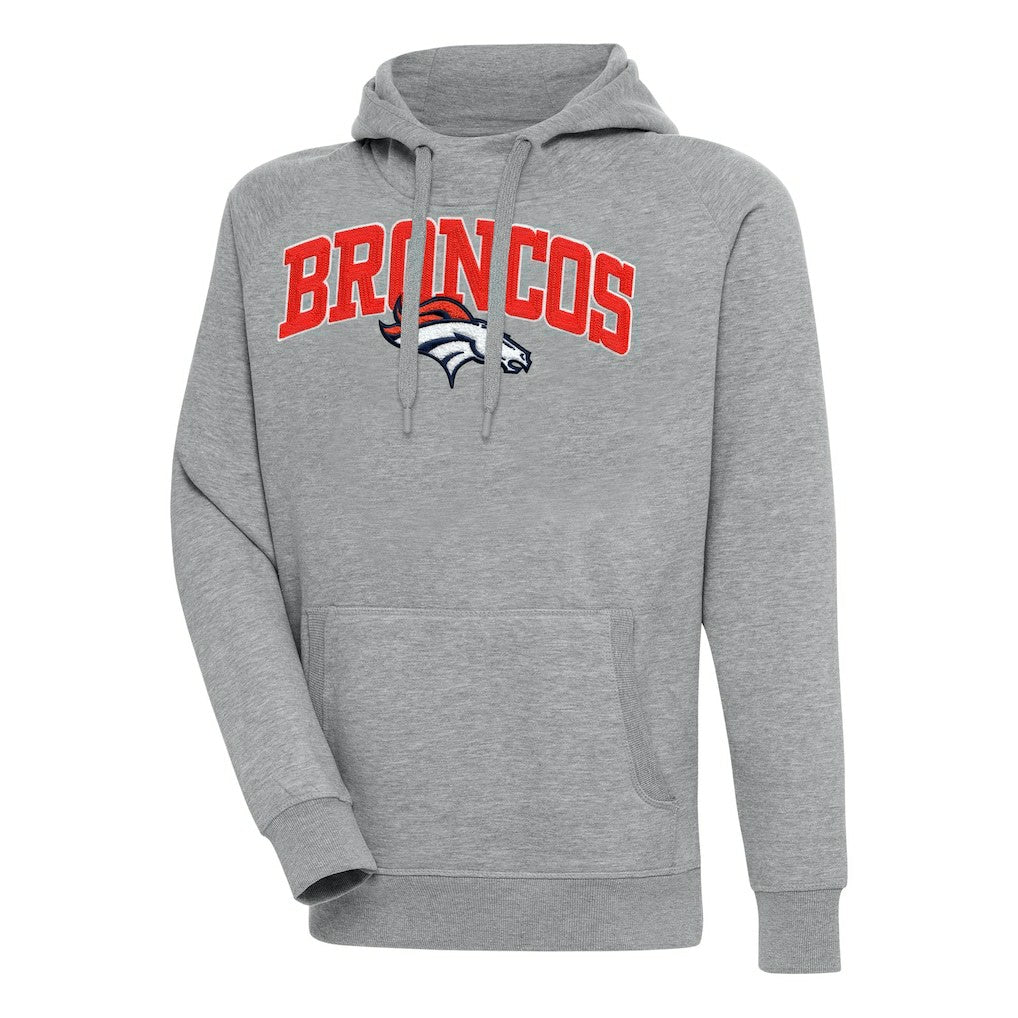 Denver Broncos Antigua Victory Pullover Hoodie Heather Gray | NFL