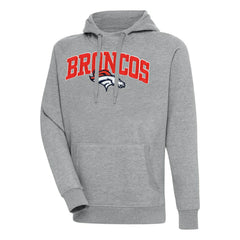 Denver Broncos Antigua Victory Pullover Hoodie Heather Gray | NFL