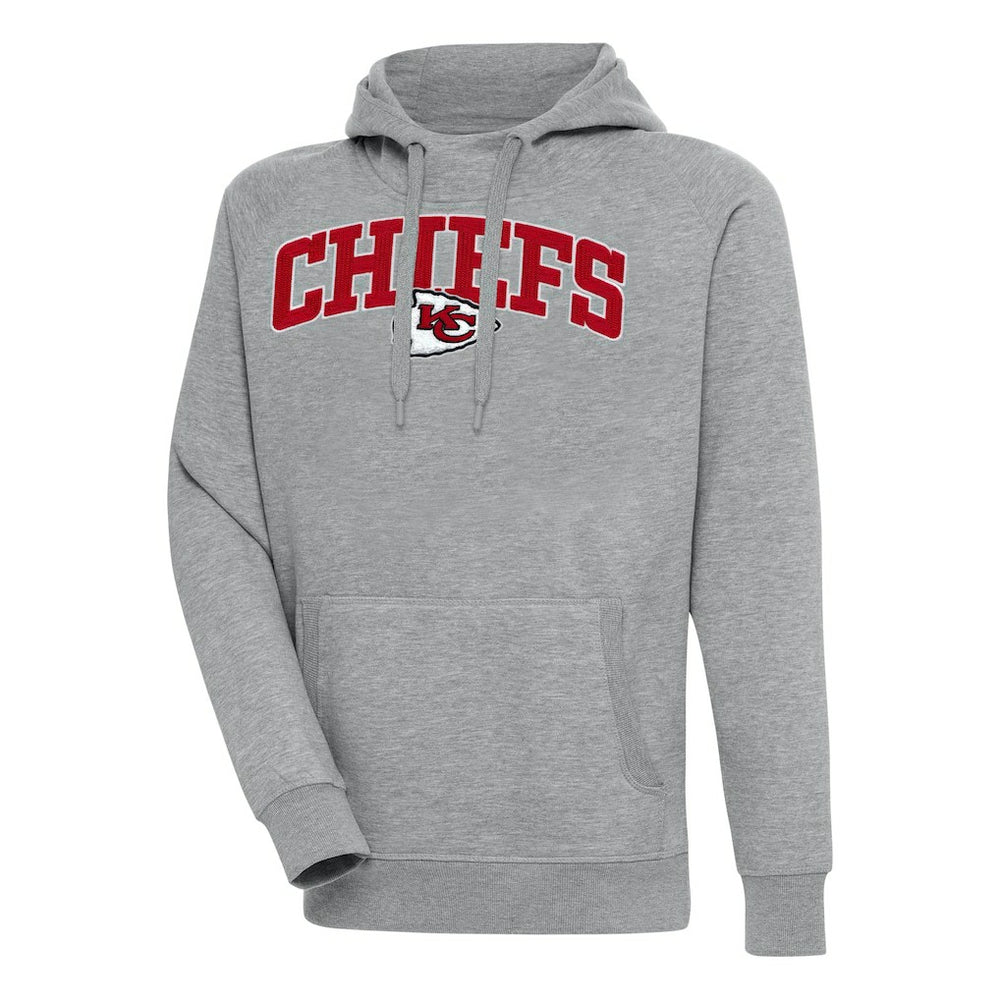 Kansas City Chiefs Antigua Victory Pullover Hoodie Heather Gray | NFL