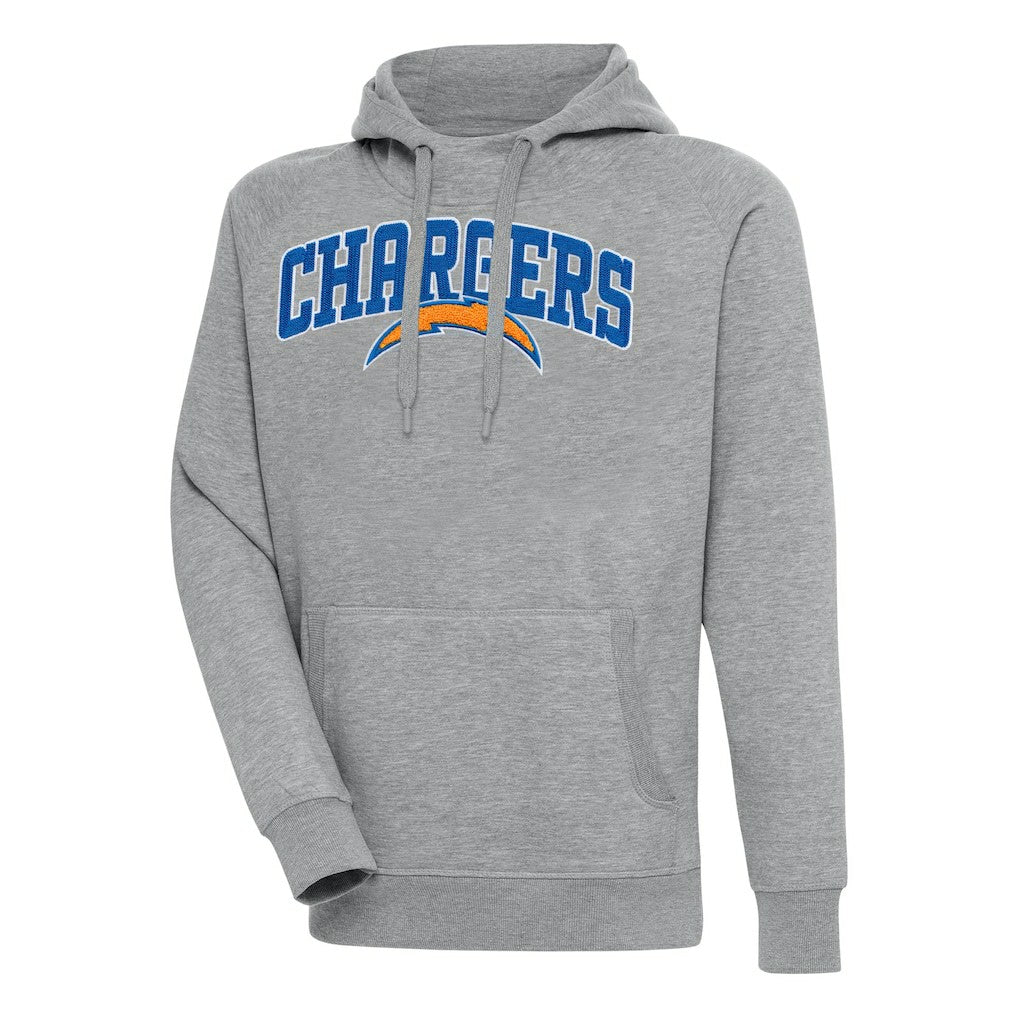 Los Angeles Chargers Antigua Victory Pullover Hoodie Heather Gray | NFL
