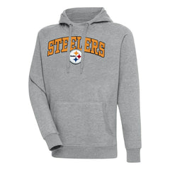 Pittsburgh Steelers Antigua Victory Pullover Hoodie Heather Gray | NFL