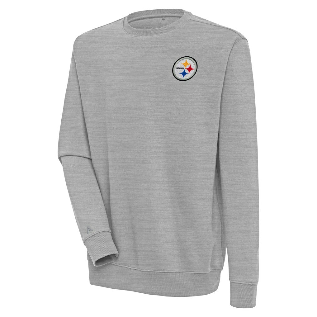 Pittsburgh Steelers Antigua Victory Pullover Sweatshirt Heather Gray | NFL