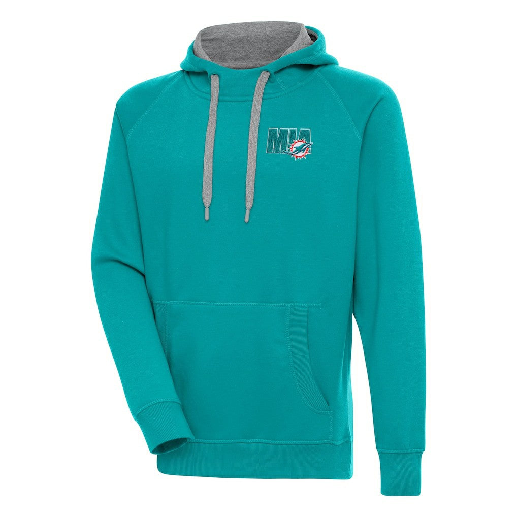 Miami Dolphins Antigua Victory Pullover Hoodie Aqua | NFL