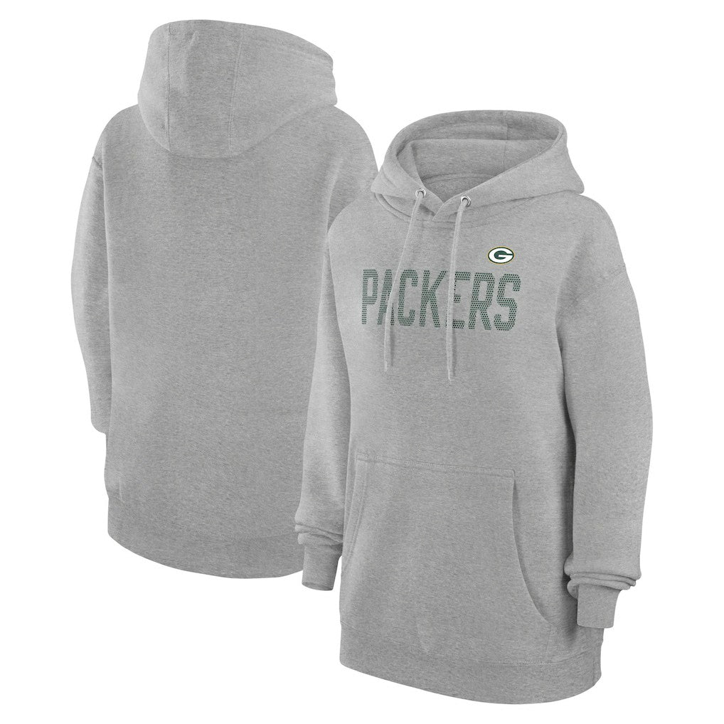 Green Bay Packers G-III 4Her by Carl Banks Women's Dot Print Pullover Hoodie Heather Gray | NFL