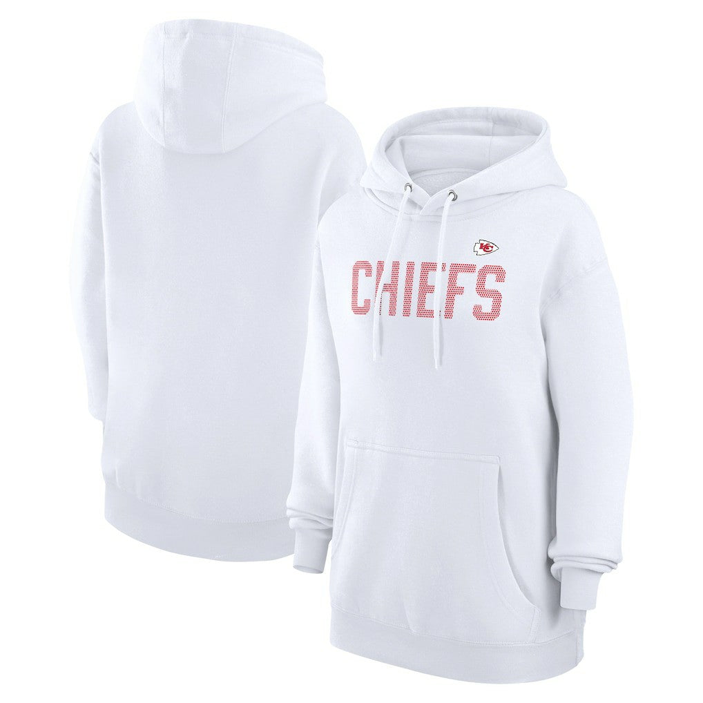 Kansas City Chiefs G-III 4Her by Carl Banks Women's Dot Print Pullover Hoodie White | NFL