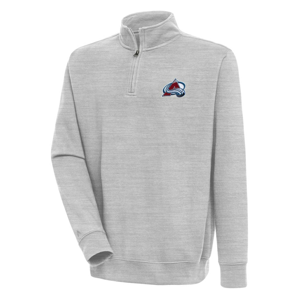 Colorado Avalanche Antigua Victory Quarter-Zip Pullover Top - Heather Gray - NHL