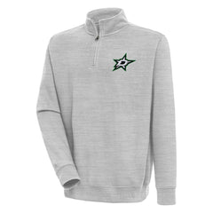 Dallas Stars Antigua Victory Quarter-Zip Pullover Top - Heather Gray - NHL