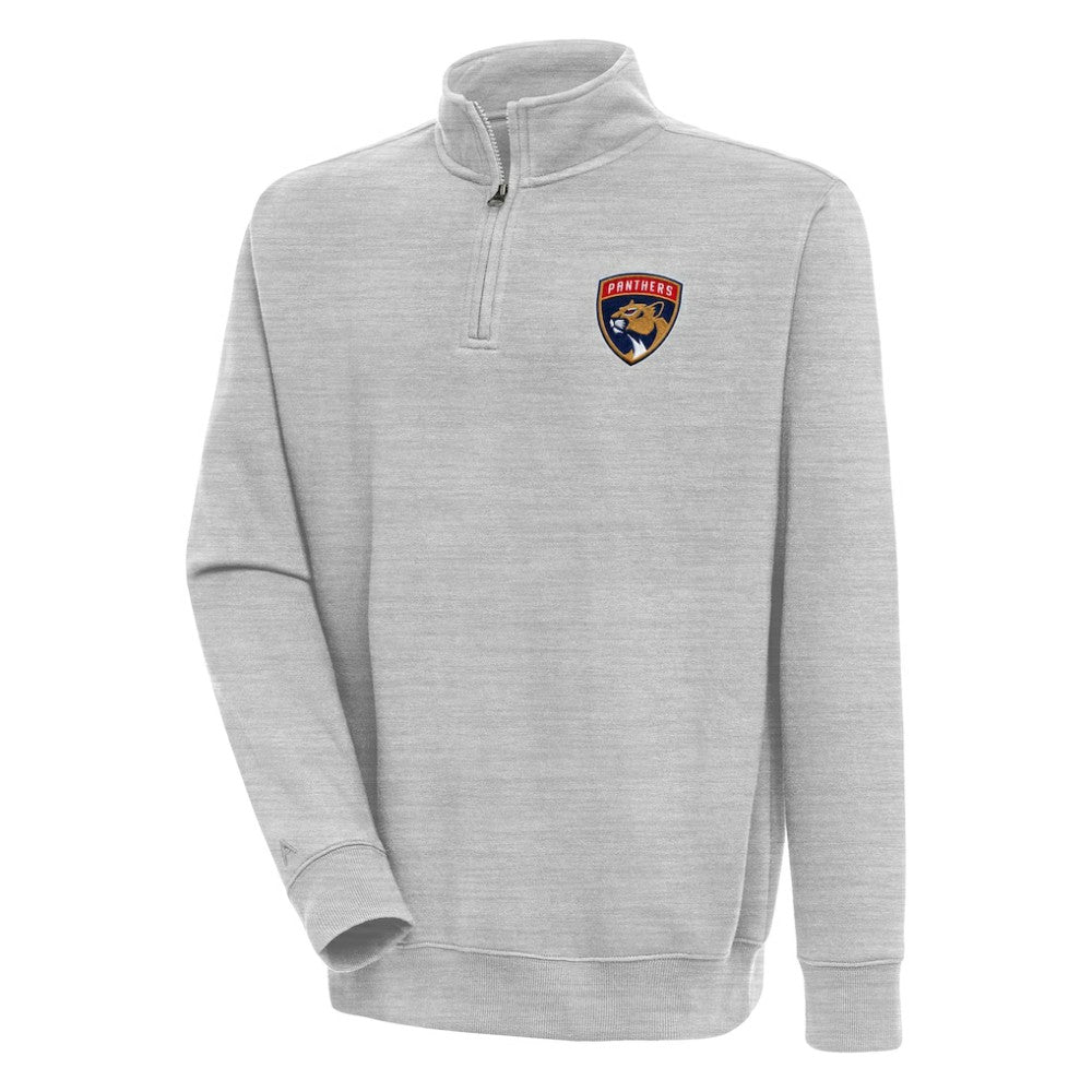 Florida Panthers Antigua Victory Quarter-Zip Pullover Top - Heather Gray - NHL