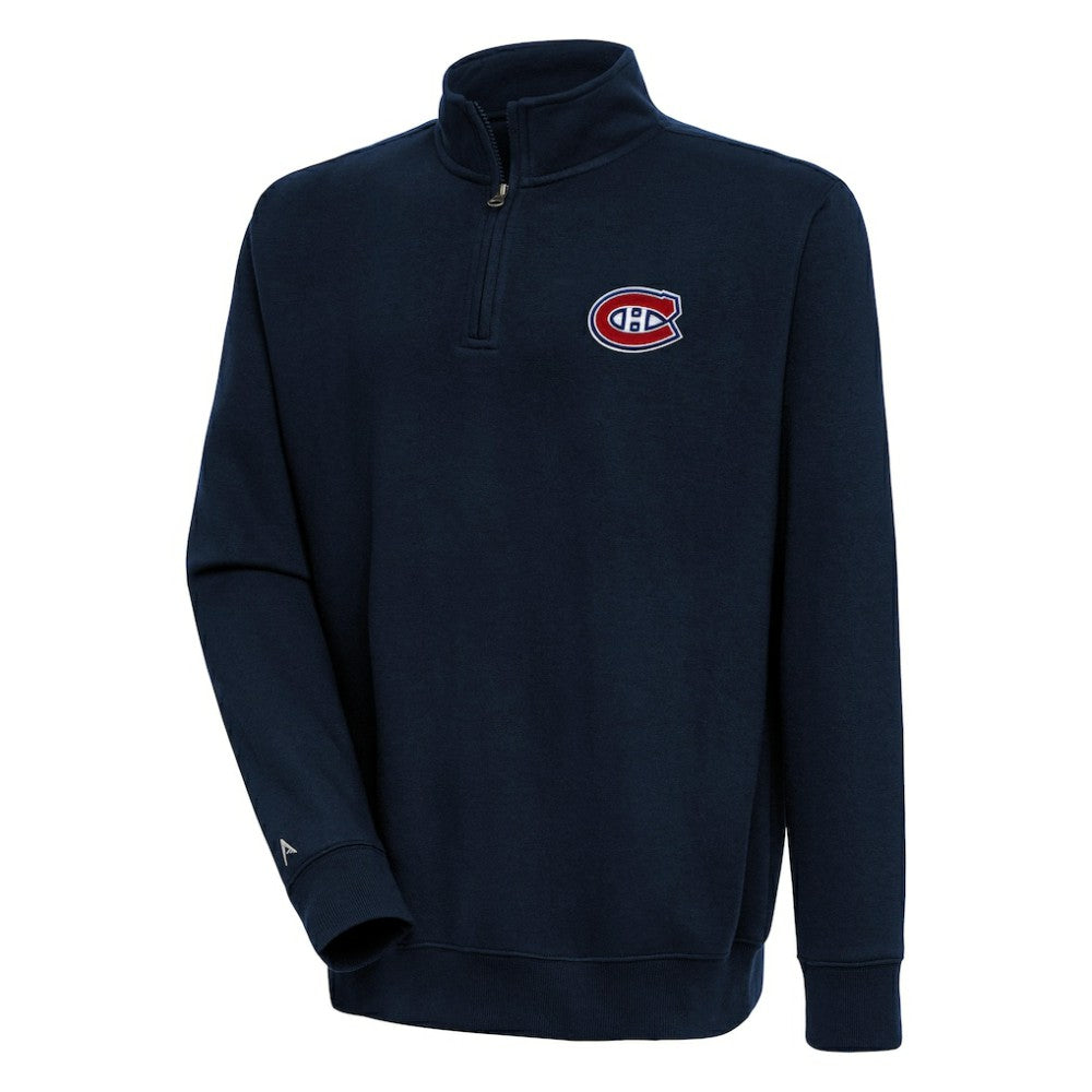 Montreal Canadiens Antigua Victory Quarter-Zip Pullover Top - Navy - NHL