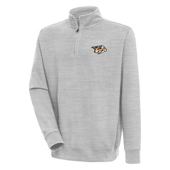 Nashville Predators Antigua Victory Quarter-Zip Pullover Top - Heather Gray - NHL