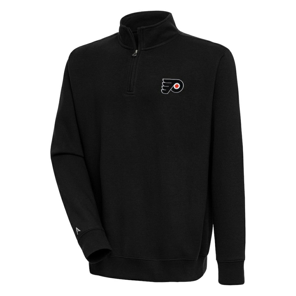 Philadelphia Flyers Antigua Victory Quarter-Zip Pullover Top - Black - NHL