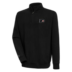 Philadelphia Flyers Antigua Victory Quarter-Zip Pullover Top - Black - NHL