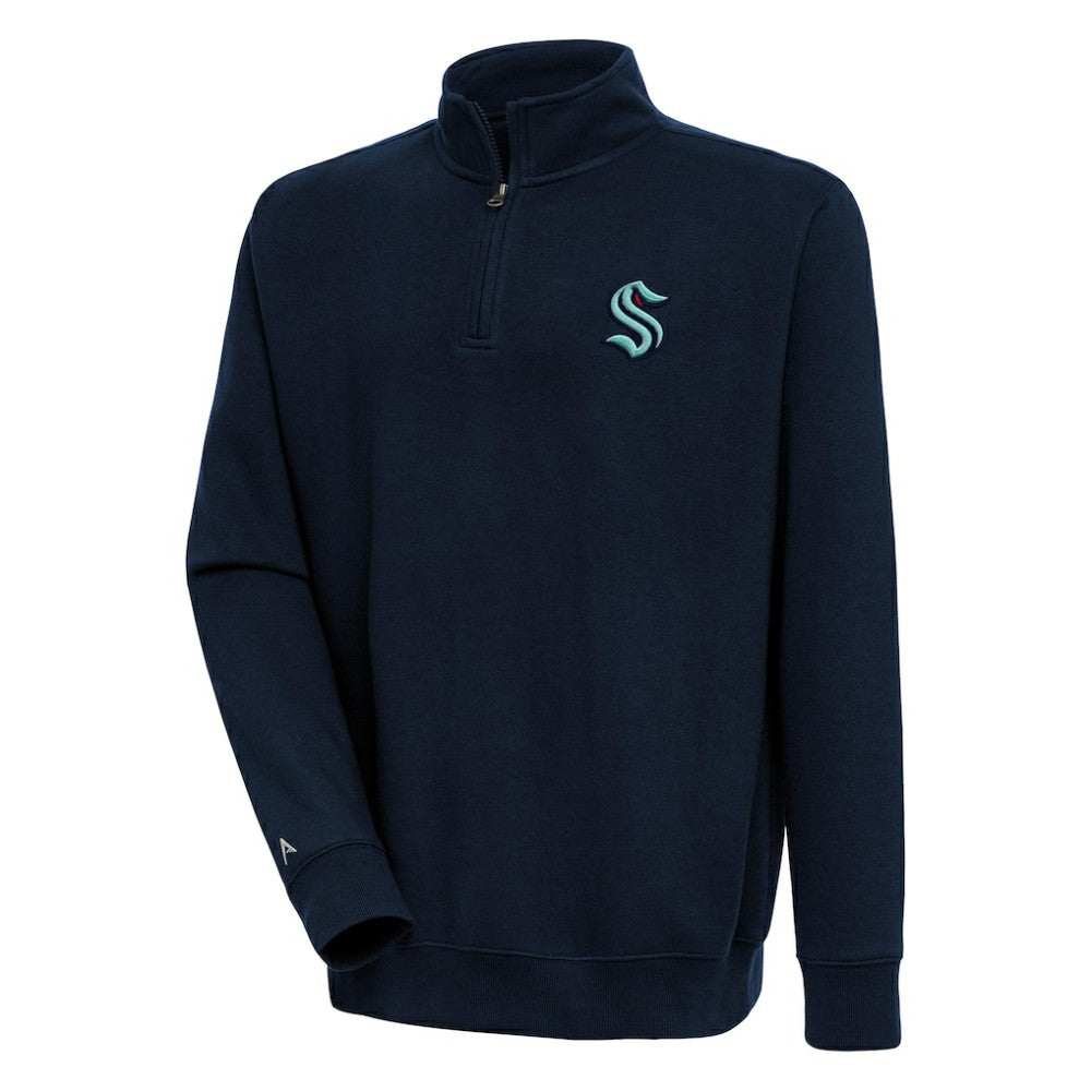 Seattle Kraken Antigua Victory Quarter-Zip Pullover Top - Navy - NHL