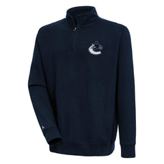 Vancouver Canucks Antigua Victory Quarter-Zip Pullover Top - Navy - NHL