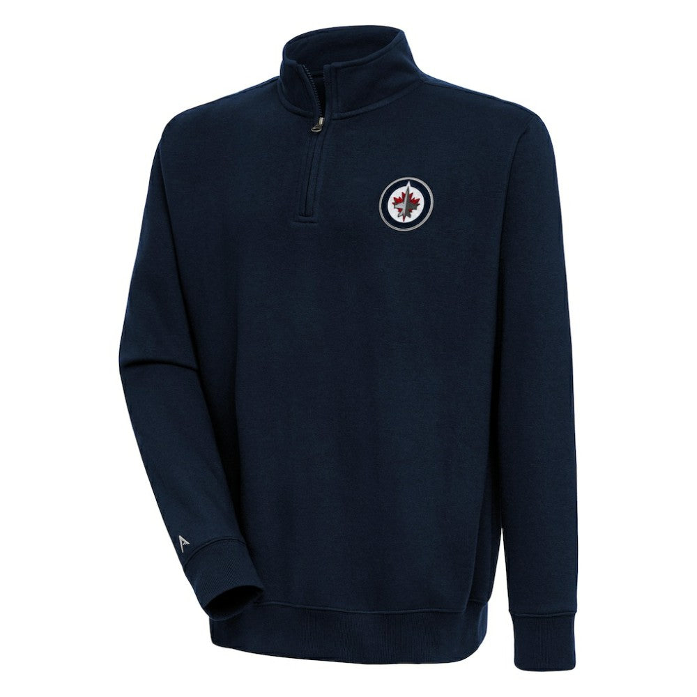 Winnipeg Jets Antigua Victory Quarter-Zip Pullover Top - Navy - NHL