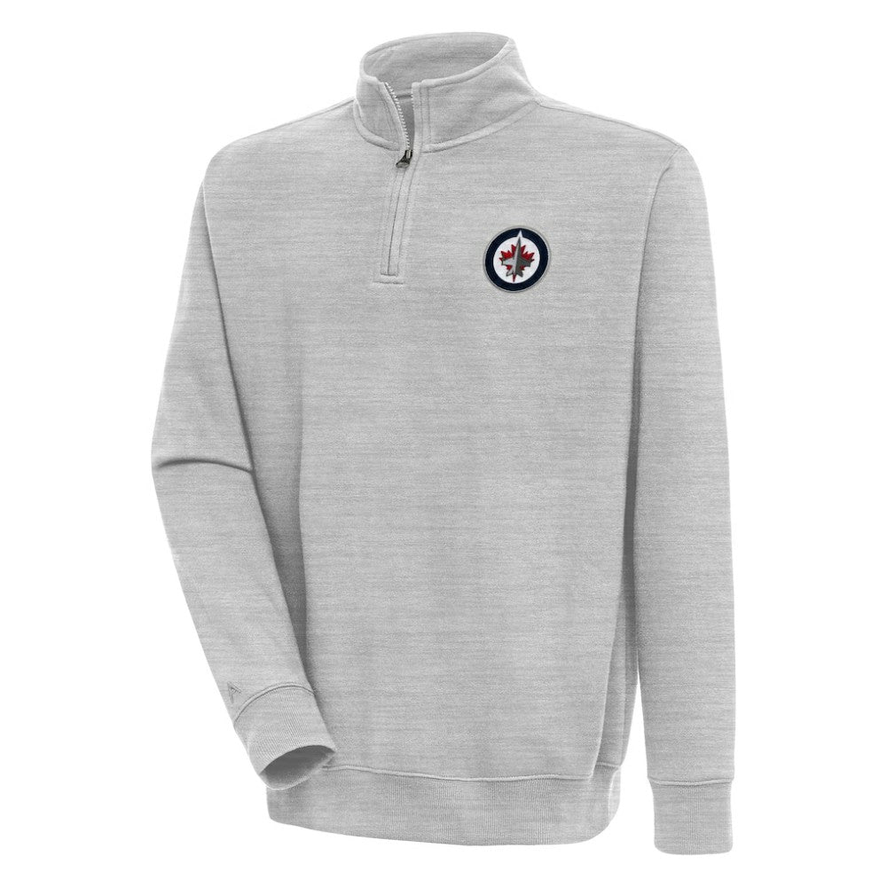 Winnipeg Jets Antigua Victory Quarter-Zip Pullover Top - Heather Gray - NHL