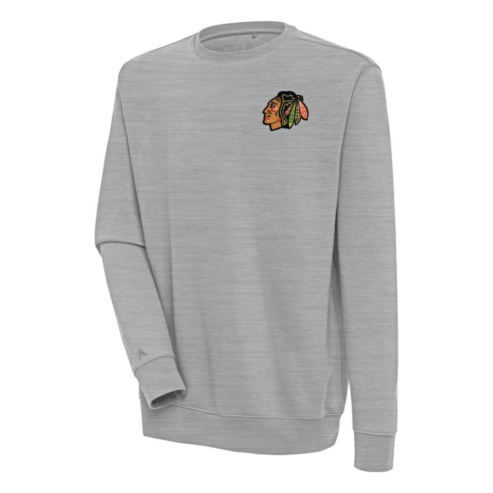 Chicago Blackhawks Antigua Victory Pullover Sweatshirt - Heather Gray - NHL