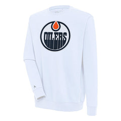 Edmonton Oilers Antigua Victory Pullover Sweatshirt - White - NHL