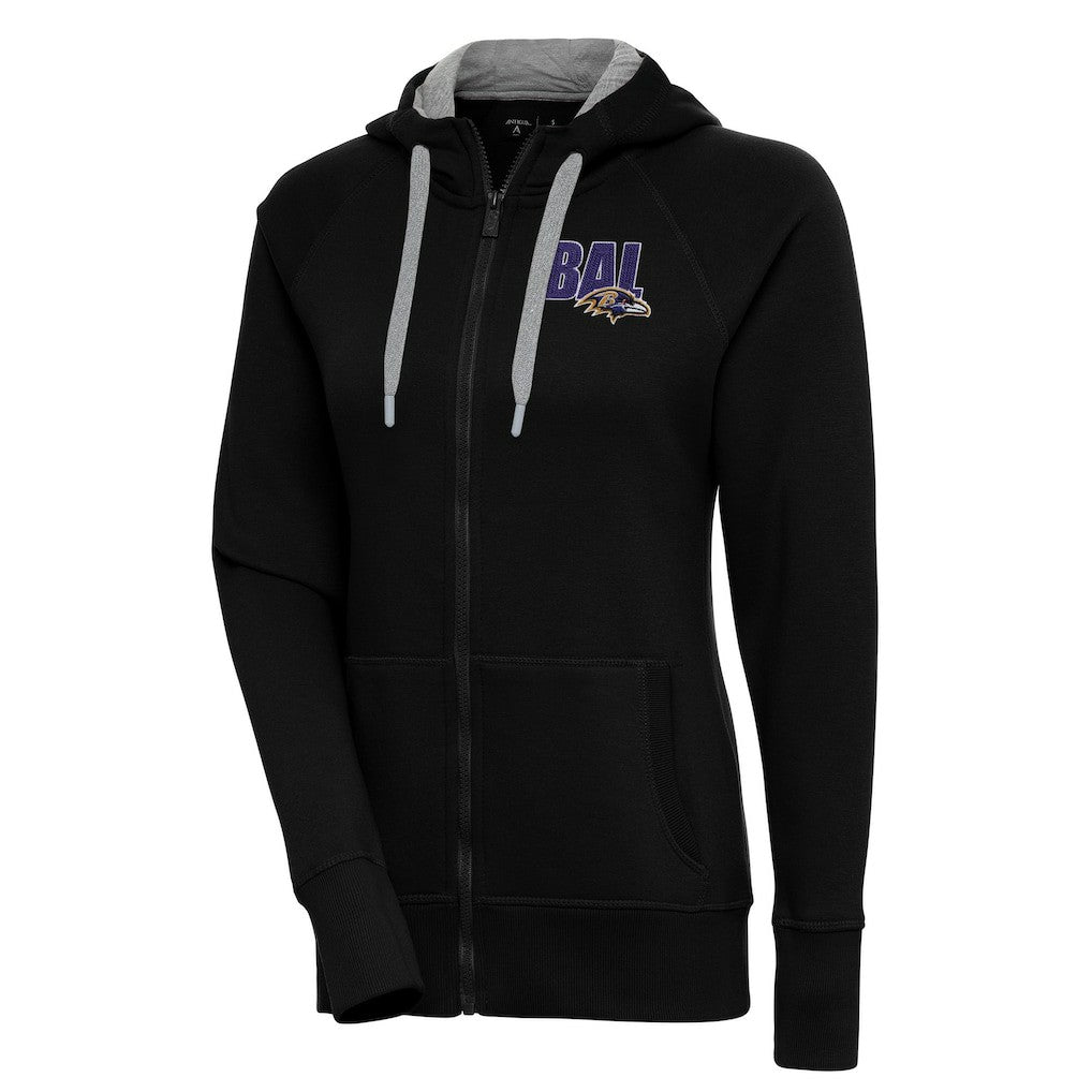 Baltimore Ravens Antigua Women's Victory Full-Zip Hoodie Black | NFL