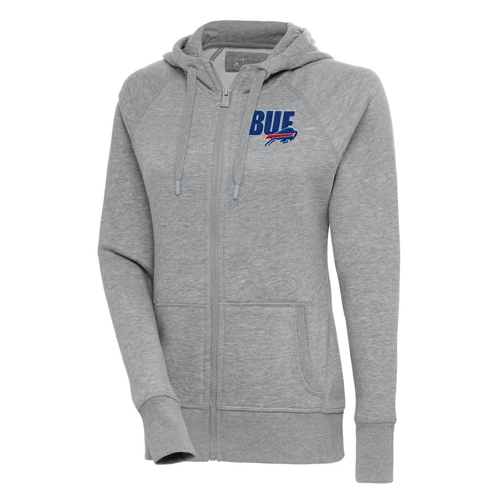 Buffalo Bills Antigua Women's Victory Full-Zip Hoodie Heather Gray | NFL