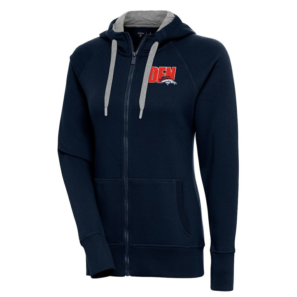 Denver Broncos Antigua Women's Victory Full-Zip Hoodie Navy | NFL