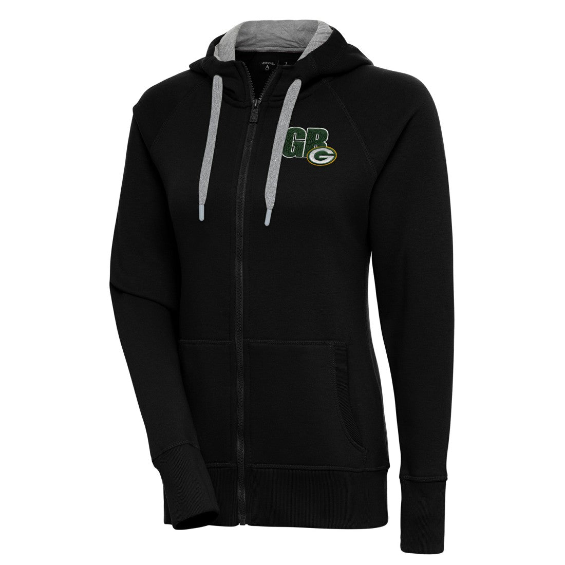 Green Bay Packers Antigua Women's Victory Full-Zip Hoodie Black | NFL