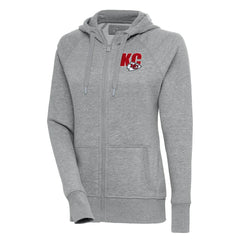 Kansas City Chiefs Antigua Women's Victory Full-Zip Hoodie Heather Gray | NFL